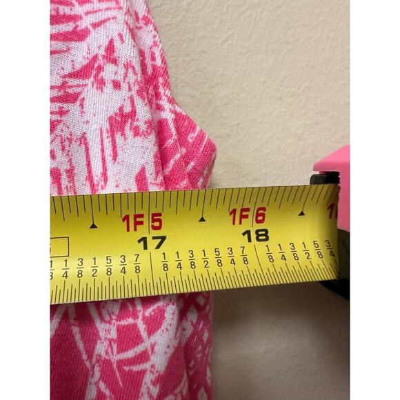 Sonoma Vacation Pink White Palm Tree Maxi Dress Size Medium Euro Summer Sabrina - Picture 8 of 10